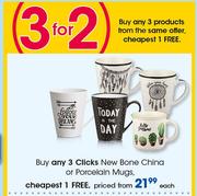 Clicks New Bone China Or Porcelain Mugs-Each