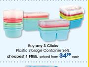 Clicks Plastic Storage Container Sets-Each