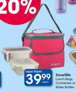 Smartlife Lunch Bags, Containers Or Water Bottles-Each