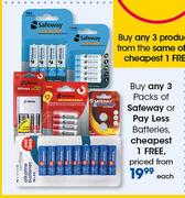 Safeway Or Pay Less Batteries-Each