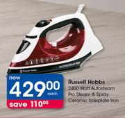 Russell Hobbs 2400Watt Autosteam Pro Steam & Spray Ceramic Soleplate Iron-Each