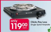 Clicks Pay Less Single Spiral Hotplate-Each