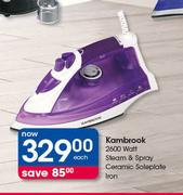 Kambrook 2600Watt Steam & Spray Ceramic Soleplate Iron-Each