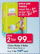 Clicks Made For Baby Pants Value Packs-Each