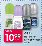 Clicks Roll-ons For Men Or Women-50ml Each