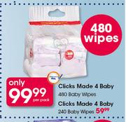 Clicks Made 4 Baby Wipes-240's Per Pack