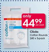 Clicks Cotton Rounds-3x240 Per Pack