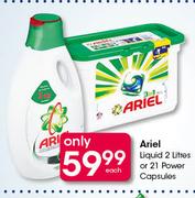 Ariel Liquid 2Ltr Or 21 Power Capsules-Each