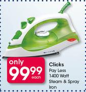 Clicks Pay Less 1400Watt Steam & Spray Iron-Each