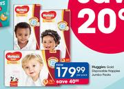Huggies Gold Disposable Nappies Jumbo Packs-Per Pack