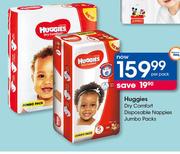 Huggies Dry Comfort Disposable Nappies Jumbo Packs-Per Pack
