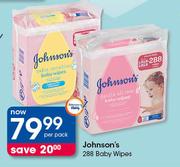 Johnson's 288 Baby Wipes-Per pack