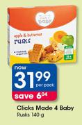 Clicks Made 4 Baby Rusks-140g Per Pack
