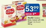 Nestle Cerelac Baby Cereal (With Milk) Stage 1,2,3 Or 4-500g Each