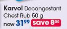Karvol Decongestant Chest Rub-50g Per Pack