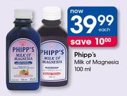 Phipp's Milk Of Magnesia-100ml Each