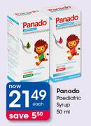 Panado Paediatric Syrup-50ml Each