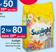 Sunlight 2 In 1 Automatic Washing Powder-2x2kg Per Offer