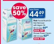 Nair Facial Brush On Hair Remover With Argon Oil-50ml Each