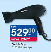 Toni & Guy 2100 Watt Hairdryer-Each