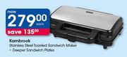 Kambrook Stainless Steel Toasted Sandwich Maker-Each