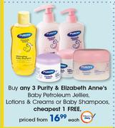 Purity & Elizabeth Anne's Baby Petroleum Jellies,Lotion & Creams Or Baby Shampoos-Each