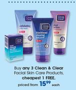 Clean & Clear Facial Skin Care Products-Each
