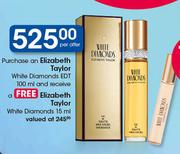 Elizabeth Taylor White Diamonds EDT 100ml+Free Elizabeth Taylor White Diamonds EDT 15ml