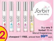 Sorbet Wand Fragrances-15ml Each