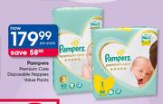 Pampers Premium Care Disposable Nappies Value Packs-Per Pack