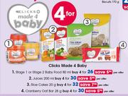 Clicks Made 4 Baby Cranberry Oat Bar-4X28g
