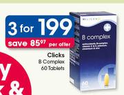 Clicks B Complex 60 Tablets-For 3