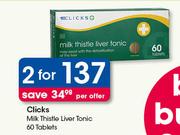 Clicks Mini Thistle Liver Tonic 60 Tablets-For 2