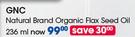 GNC Natural Brand Organic Flax Seed Oil-236ml Per Pack