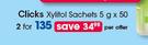 Clicks Xylitol Sachets-2 x 5g x 50