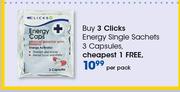  Clicks Energy Single Sachets 3 Capsules-Per Pack