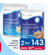 Clicks Nutritional Supplement-2 x 400g
