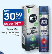 Nivea Men Body Deodorizer-110ml Each