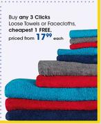 Clicks Loose Towels Or Facecloths-Each