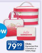 Clicks Pigmented Pink Cosmetics Or Toiletry Or Bags-Each