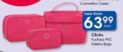 Clicks Fuchsia PVC Toiletry Bags-Each