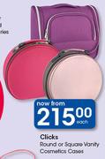 Clicks Round Or Square Vanity Cosmetics Cases-Each