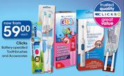 Clicks Battery Opreated Toothbrushes And Accessories-Each