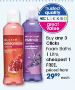 Clicks Foam Baths-1Ltr Each