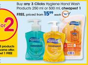 Clicks Hygiene Hand Wash Products-250ml Or 500ml Each