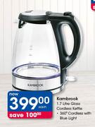 Kambrook 1.7Ltr Glass Cordless Kettle-Each