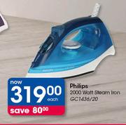 Philips 2000 Watt Steam Iron GC1436/20-Each