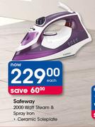 Safeway 2000 Watt Steam & Spray Iron-Each