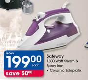 Safeway 1800 Watt Steam & Spray Iron-Each