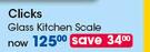 Clicks Glass Kitchen Scale-Each